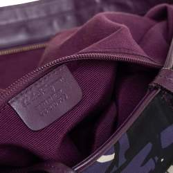 Pre Owned حقيبة يد سالفاتوري فيراغامو سحاب جلد ونايلون طباعة وشاح بيك متعدد الألوان 