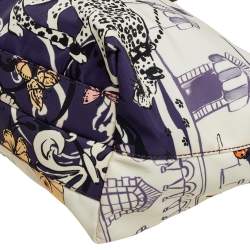 Pre Owned حقيبة يد سالفاتوري فيراغامو سحاب جلد ونايلون طباعة وشاح بيك متعدد الألوان 