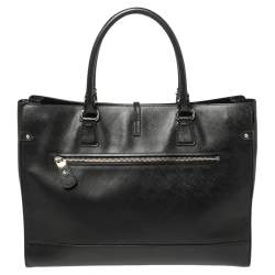 Pre Owned Salvatore Ferragamo Black Leather Large Briana Tote