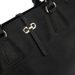 Pre Owned Salvatore Ferragamo Black Leather Large Briana Tote