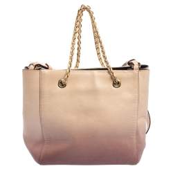 Pre Owned Salvatore Ferragamo Ombre Pink Leather Vany Tote