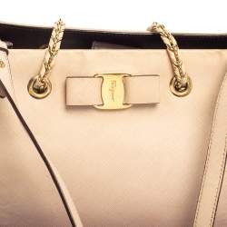 Pre Owned Salvatore Ferragamo Ombre Pink Leather Vany Tote