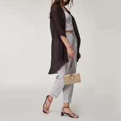 مملوكة مسبقًا Salvatore Ferragamo Beige Satin Musetta Clutch