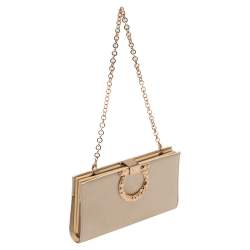 مملوكة مسبقًا Salvatore Ferragamo Beige Satin Musetta Clutch