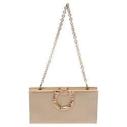 مملوكة مسبقًا Salvatore Ferragamo Beige Satin Musetta Clutch