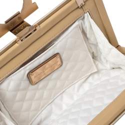 مملوكة مسبقًا Salvatore Ferragamo Beige Satin Musetta Clutch