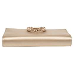 مملوكة مسبقًا Salvatore Ferragamo Beige Satin Musetta Clutch