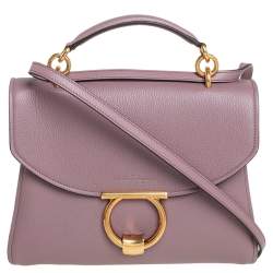 Salvatore Ferragamo Old Rose Leather Margot Top Handle Bag