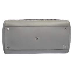 مملوكة مسبقًا Salvatore Ferragamo Grey Laser Cut Leather Tote