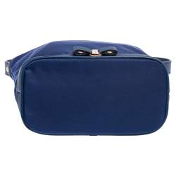 Pre Owned Salvatore Ferragamo Blue Nylon Vara Bow Pouch