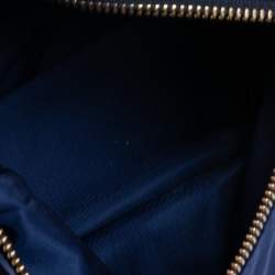 Pre Owned Salvatore Ferragamo Blue Nylon Vara Bow Pouch