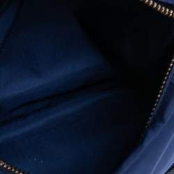 Pre Owned Salvatore Ferragamo Blue Nylon Vara Bow Pouch