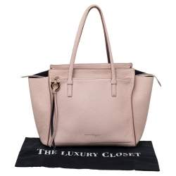 Pre Owned Salvatore Ferragamo Pink Pebbled Leather Medium Amy Tote Bag