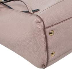 Pre Owned Salvatore Ferragamo Pink Pebbled Leather Medium Amy Tote Bag