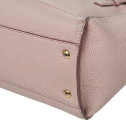 Pre Owned Salvatore Ferragamo Pink Pebbled Leather Medium Amy Tote Bag