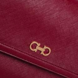 مملوكة مسبقًا Salvatore Ferragamo Dark Red Leather Seila Top Handle Bag 