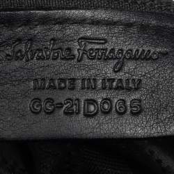 Pre Owned Salvatore Ferragamo Black Leather Hobo 
