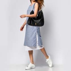 Pre Owned Salvatore Ferragamo Black Leather Hobo 