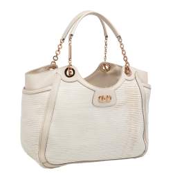 Pre Owned Salvatore Ferragamo Beige Betulla Leather Tote