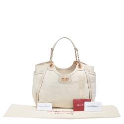 Pre Owned Salvatore Ferragamo Beige Betulla Leather Tote