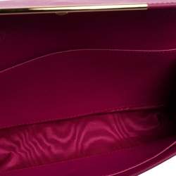 Pre Owned حقيبة كلتش سالفاتوري فيراغامو غانشيني جلد فوشيا بسلسلة 