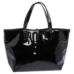 مملوكة مسبقًا Salvatore Ferragamo Black Patent Leather Bice Tote