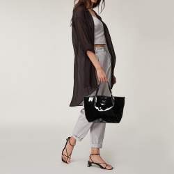 مملوكة مسبقًا Salvatore Ferragamo Black Patent Leather Bice Tote