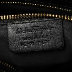 Pre Owned حقيبة سالفاتوري فيراغامو صوفيا جلد ورافية مجدولة أسود يد علوية كبيرة