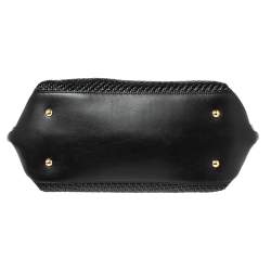 Pre Owned حقيبة سالفاتوري فيراغامو صوفيا جلد ورافية مجدولة أسود يد علوية كبيرة