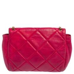 Salvatore Ferragamo Pink Quilted Leather Vara Bow Chain Shoulder Bag
