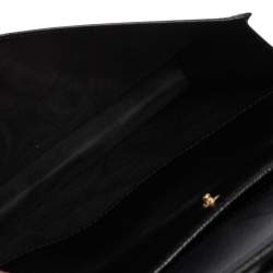 مملوكة مسبقًا محفظة بسلسلة سالفاتوري فيراغامو ميس فارا جلد أسود  