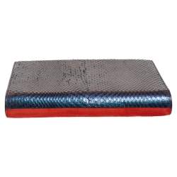 مملوكة مسبقًا Salvatore Ferragamo Orange/Iridescent Suede and Python Chain Clutch