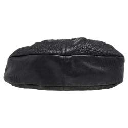 Pre Owned Salvatore Ferragamo Black Leather Gancini Hobo