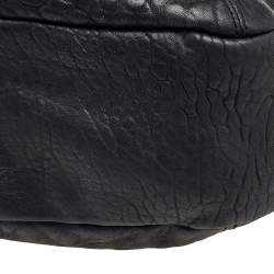 Pre Owned Salvatore Ferragamo Black Leather Gancini Hobo