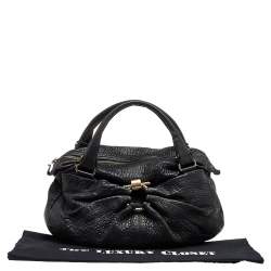 Pre Owned Salvatore Ferragamo Black Leather Gancini Hobo