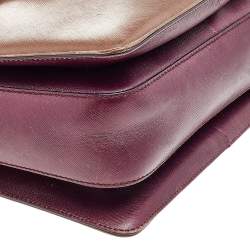 Pre Owned حقيبة سالفاتوري فيراغامو جلد بني/بيج مزين غانسيني يد علوية