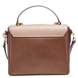 Pre Owned حقيبة سالفاتوري فيراغامو جلد بني/بيج مزين غانسيني يد علوية