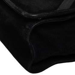 Salvatore Ferragamo Black Suede Flap Messenger Bag