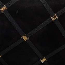 Salvatore Ferragamo Black Suede Flap Messenger Bag