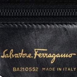 Salvatore Ferragamo Black Suede Flap Messenger Bag