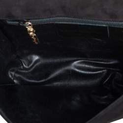 Salvatore Ferragamo Black Suede Flap Messenger Bag