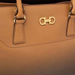 Pre Owned Salvatore Ferragamo Brown Ombre Leather Double Gancio Tote