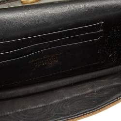 Pre Owned Salvatore Ferragamo Gold Leather Vara Bow Shoulder Bag