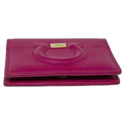 مملوكة مسبقًا محفظة سالفاتوري فيراغامو جلد وردي مزين غانسيني مضغوطة