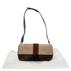 Pre Owned حقيبة كتف سالفاتوري فيراغامو جلد وسويدي متعدد الألوان 
