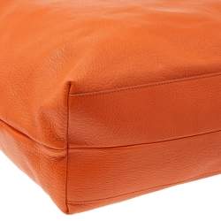 Pre Owned Salvatore Ferragamo Orange Leather Mika Tote