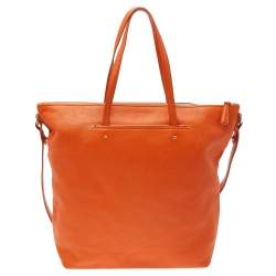 Pre Owned Salvatore Ferragamo Orange Leather Mika Tote