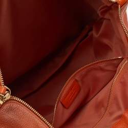 Pre Owned Salvatore Ferragamo Orange Leather Mika Tote