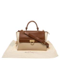 مملوكة مسبقًا حقيبة سالفاتوري فيراغامو صوفيا جلد ثلاثي اللون كبيرة بيد علوية