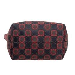 Pre Owned Salvatore Ferragamo Tricolor Gancini Canvas and Leather Trim Pochette